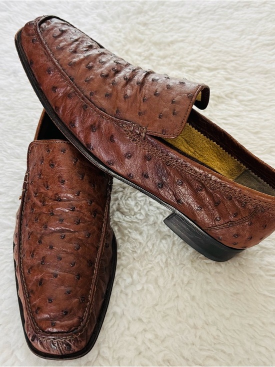 Stefano Ricci Ostrich Quill Genuine Brown leather Loafers Shoes size 9 Stefano Ricci Ostrich Quill Genuine Brown leather Loafers  main image 2
